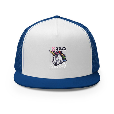 [ID: 100-G128] Bad Unicorn - Horse 5 Panel Trucker Cap
