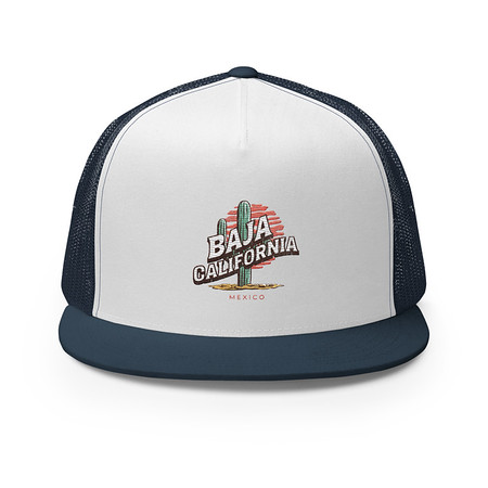 [ID: 100-G132] Baja Cali Mexico 5 Panel Trucker Cap