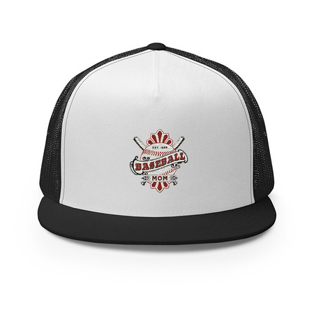 [ID: 100-G144] Baseball Mom 5 Panel Trucker Cap