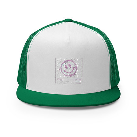 [ID: 100-G155] Be Happy ! 5 Panel Trucker Cap