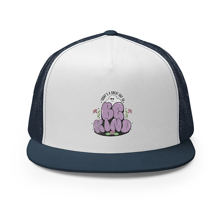 [ID: 100-G156] Be Kind 5 Panel Trucker Cap