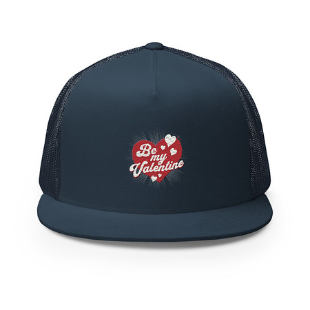 [ID: 100-G158] Be my Valentine - Love Heart 5 Panel Trucker Cap