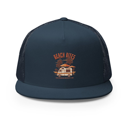 [ID: 100-G162] Beach Bites 5 Panel Trucker Cap