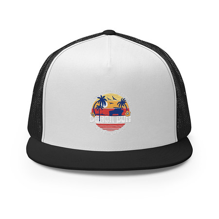 [ID: 100-G164] Beach Bum - Sunset Surfing 5 Panel Trucker Cap