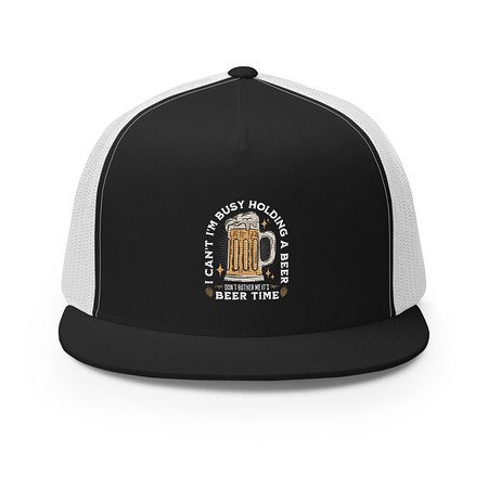 [ID: 100-G176] Beer Time - Father's Day 5 Panel Trucker Cap