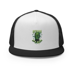 Beware of Frankenstein - Scary Halloween 5 Panel Trucker Cap