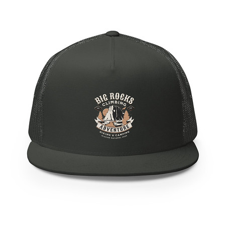 [ID: 100-G203] Big Rocks Climbing - Outdoor Adventure 5 Panel Trucker Cap