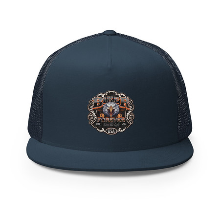 [ID: 100-G208] biker forever 5 Panel Trucker Cap