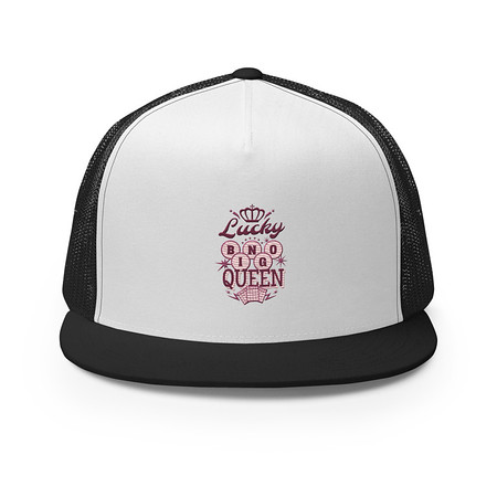 [ID: 100-G209] Bingo Queen - Retro Crown 5 Panel Trucker Cap