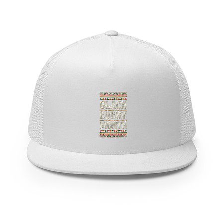[ID: 100-G216] Black Every Month - African American History 5 Panel Trucker Cap
