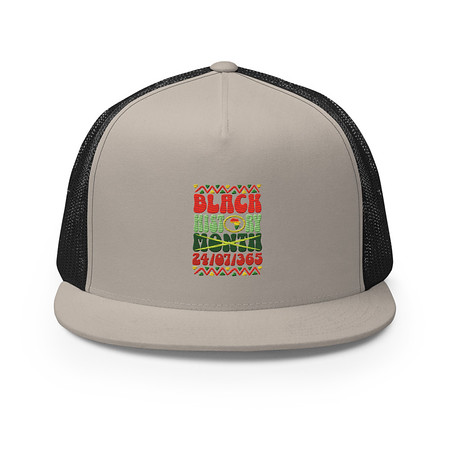 [ID: 100-G223] Black History Month 5 Panel Trucker Cap