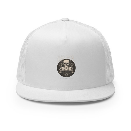 [ID: 100-G228] Black Metal - Hardcore skull theme design 5 Panel Trucker Cap