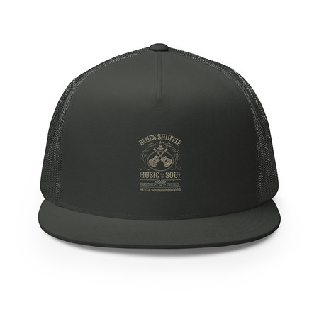[ID: 100-G243] Blues Music from the Soul - Guitar 5 Panel Trucker Cap