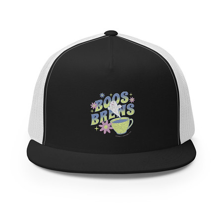 [ID: 100-G254] Boos + Brews - Halloween 5 Panel Trucker Cap