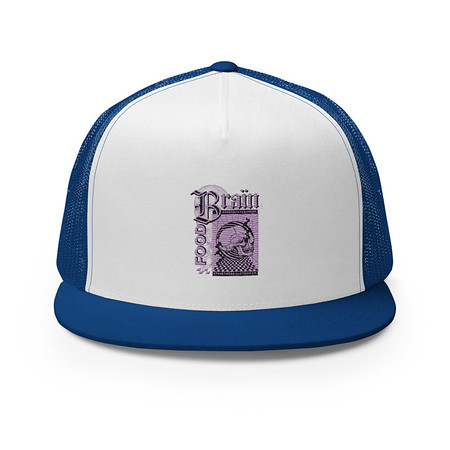 [ID: 100-G280] Brain Food - Y2K Skull Streetwear 5 Panel Trucker Cap