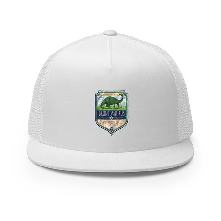 [ID: 100-G288] Brontosaurus Conservation Society 5 Panel Trucker Cap