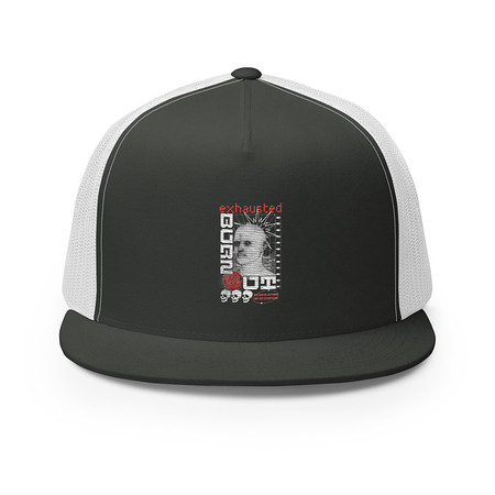[ID: 100-G298] Burn Out - Futuristic 3D Head 5 Panel Trucker Cap