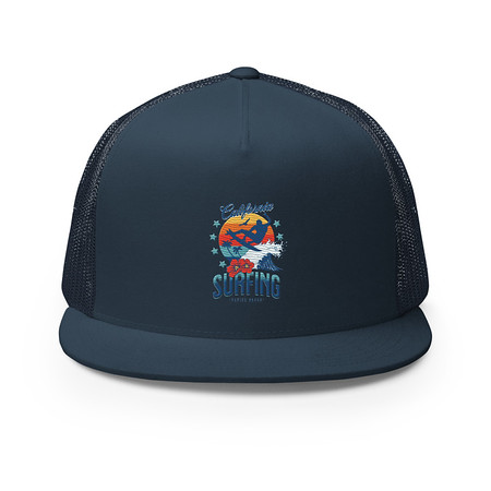 [ID: 100-G318] California Surfing - Palm Beach 5 Panel Trucker Cap