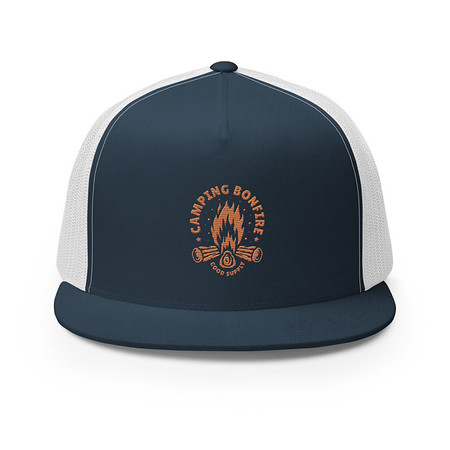 [ID: 100-G324] Camping Bonfire - Firewood 5 Panel Trucker Cap