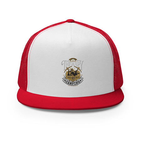 [ID: 100-G325] Camping Emblem 5 Panel Trucker Cap