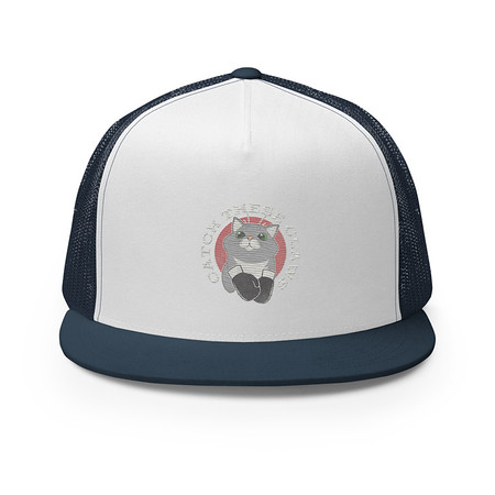 [ID: 100-G344] Catch These Claws - Cute Cat 5 Panel Trucker Cap