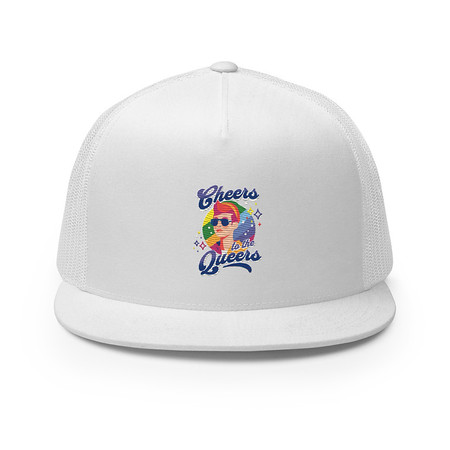 [ID: 100-G362] Cheers to the Queers 5 Panel Trucker Cap
