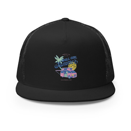[ID: 100-G366] Chill Girl Summer 5 Panel Trucker Cap