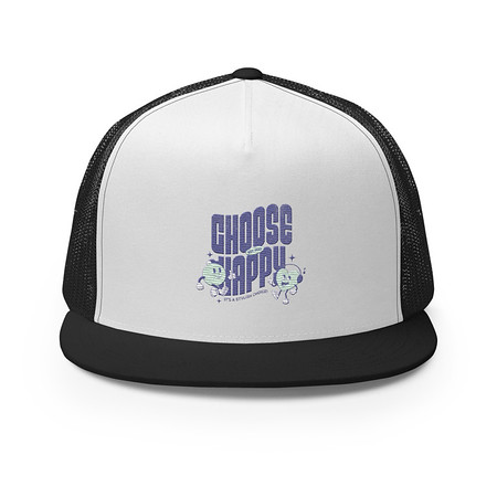 [ID: 100-G369] Choose Happy (2) 5 Panel Trucker Cap