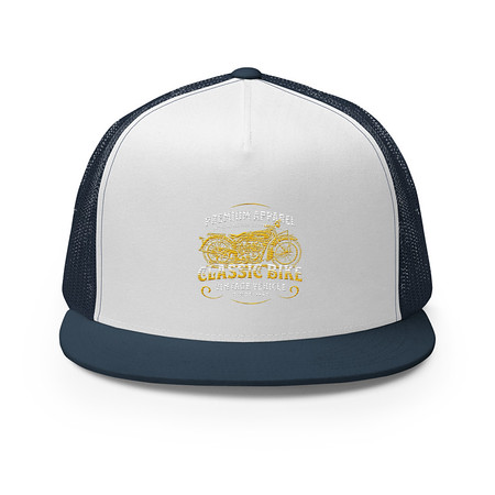 [ID: 100-G380] Classic Bike 5 Panel Trucker Cap