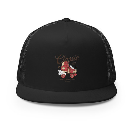 [ID: 100-G384] Classic Roller Skating - Sports Apparel 5 Panel Trucker Cap