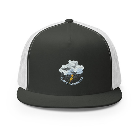 [ID: 100-G387] Cloud Whisperer - Rainy Weather 5 Panel Trucker Cap