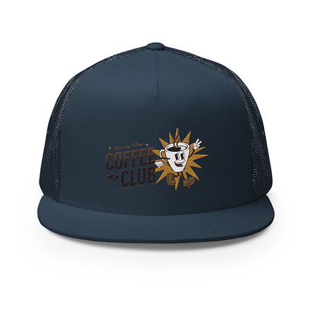 [ID: 100-G396] Coffee Club 5 Panel Trucker Cap