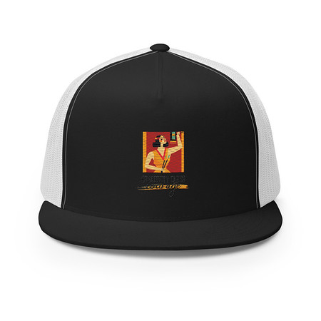 [ID: 100-G434] Creativity Takes Courage 5 Panel Trucker Cap
