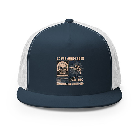 [ID: 100-G438] Crimson 5 Panel Trucker Cap