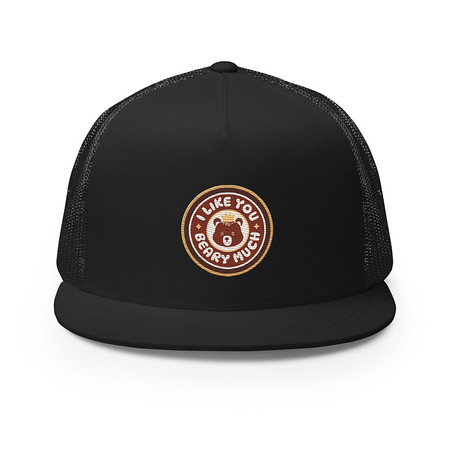 [ID: 100-G450] Cute Bear - AI 5 Panel Trucker Cap