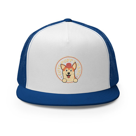 [ID: 100-G453] Cute Puppy Gang - Corgi 5 Panel Trucker Cap
