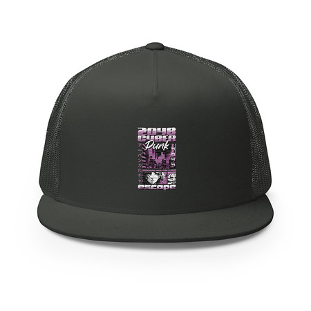 [ID: 100-G458] Cyber Punk Escape - Japanese Anime 5 Panel Trucker Cap