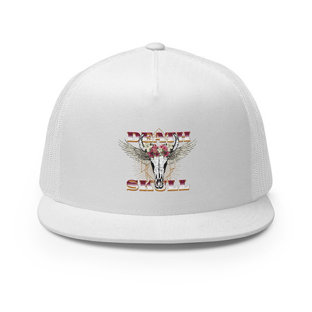 [ID: 100-G474] Deah Skull 5 Panel Trucker Cap