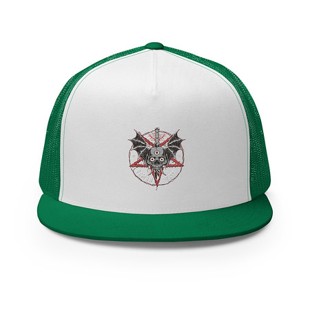 [ID: 100-G486] DEMON DEATH 5 Panel Trucker Cap