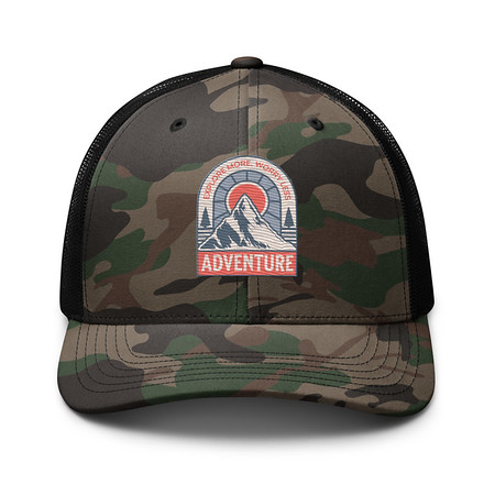 [ID: 680-G25] Adventure - Mountain Climbing Camouflage Trucker Hat