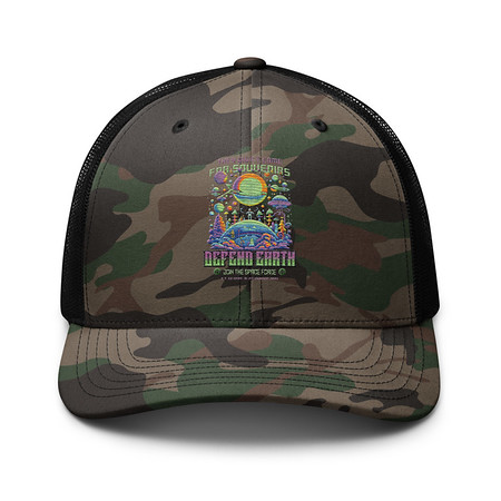 [ID: 680-G38] Alien Invasion Camouflage Trucker Hat