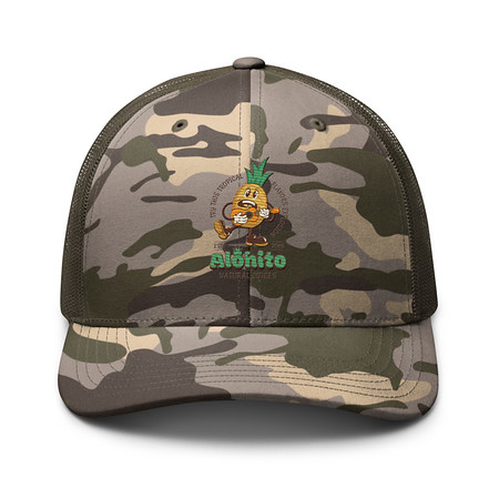 [ID: 680-G54] Alohito Natural Juices - Pineapple Mascot Camouflage Trucker Hat