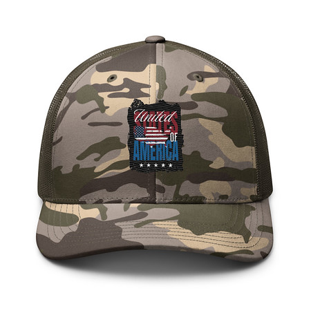 [ID: 680-G59] America (3) Camouflage Trucker Hat