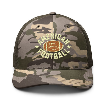 [ID: 680-G69] American Football - Athletic Sports Camouflage Trucker Hat