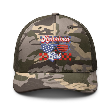 [ID: 680-G72] American girl Camouflage Trucker Hat