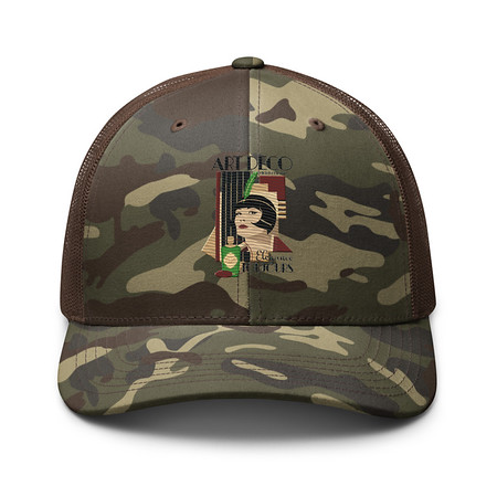 [ID: 680-G102] Art Deco Elegance Toujours Camouflage Trucker Hat