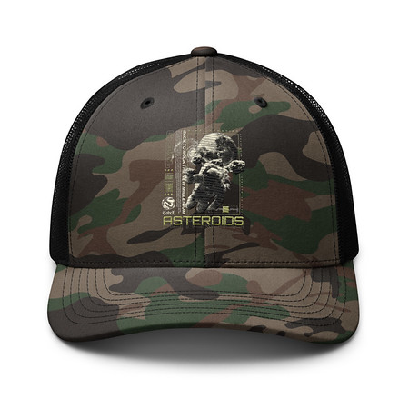 [ID: 680-G106] Asteroids Camouflage Trucker Hat