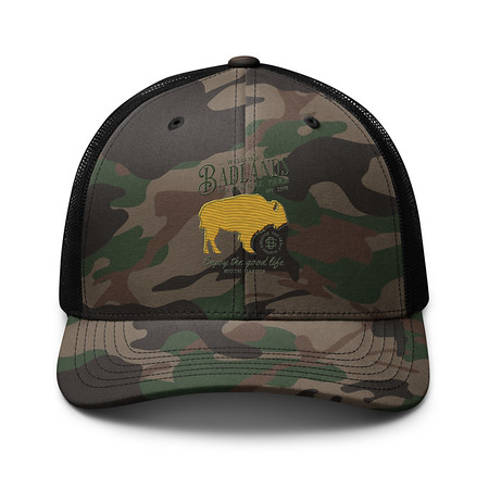 [ID: 680-G131] Badlands National Park - Bison Camouflage Trucker Hat