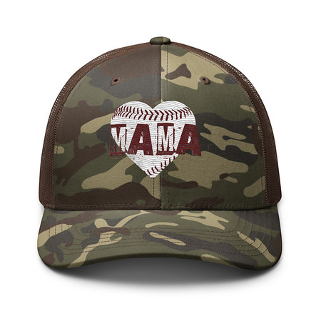 [ID: 680-G142] Baseball MAMA Camouflage Trucker Hat