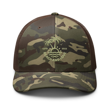 [ID: 680-G161] Beach and Love Camouflage Trucker Hat